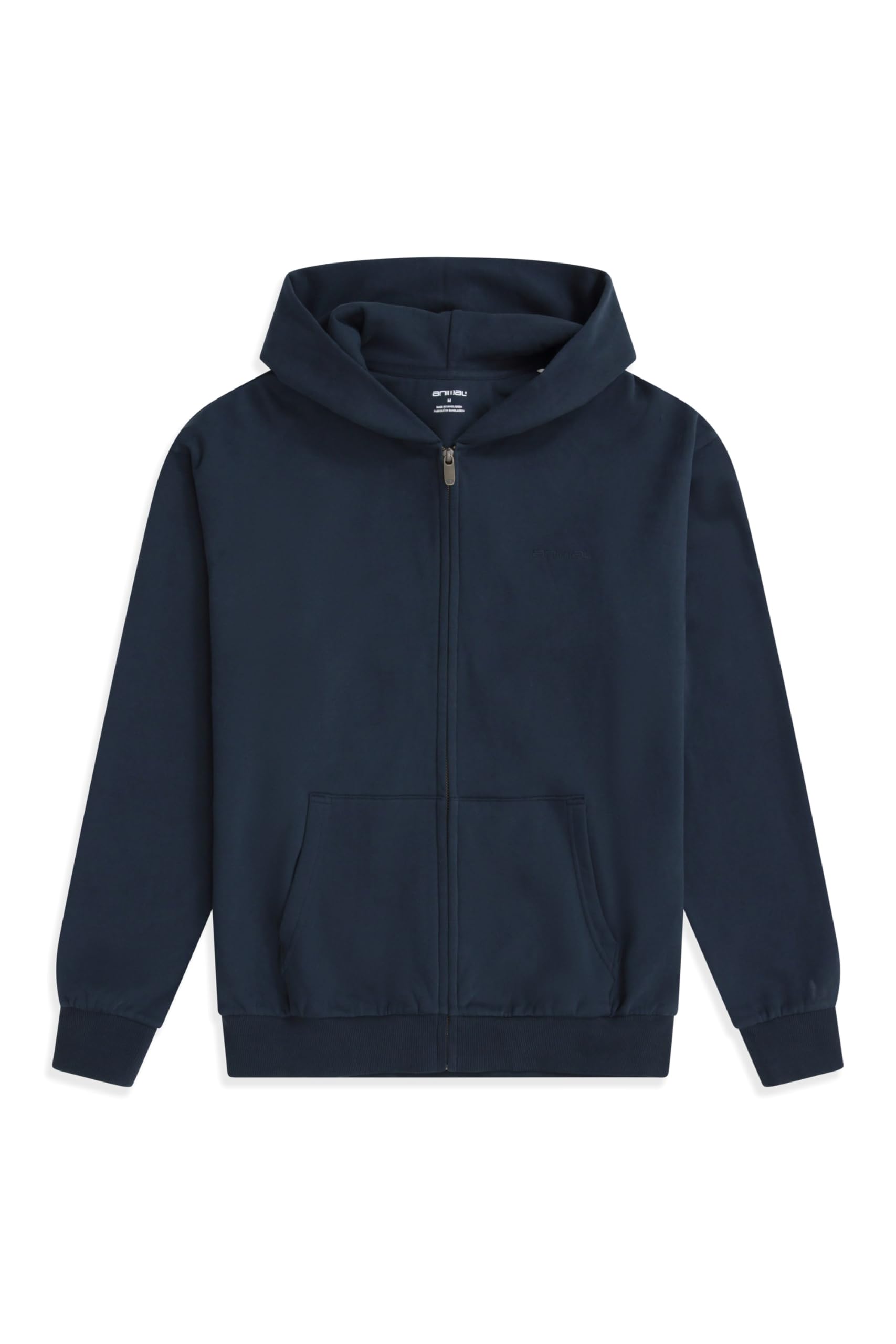 Animal Men's Dark Blue Icon ’S Logo Zip Through Hoodie – Soft Cotton Full Zip Sweatshirt With Adjustable Hood & Side Pockets - Spring, Summer, Hiking & Travel Xs