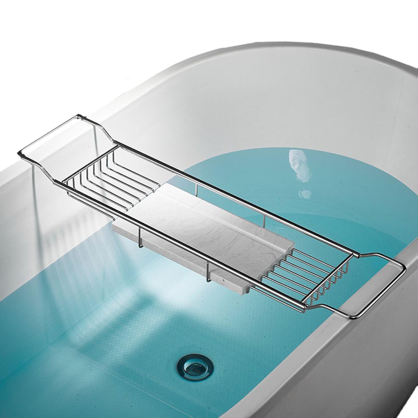 Étagère de bain réglable et organisateur de salle de bain extensible