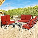 Incbruce Outdoor Indoor Furniture 5Pcs of 6 Seats Patio Conversation Set (Swing Glider, Loveseat,...