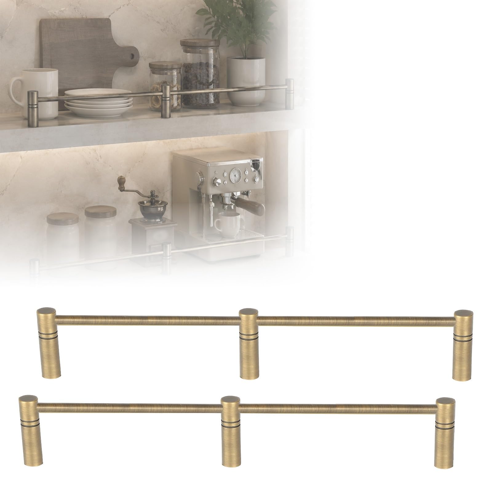 Set 2 Barra Ottone per Mensola Design Galleria Decorativa