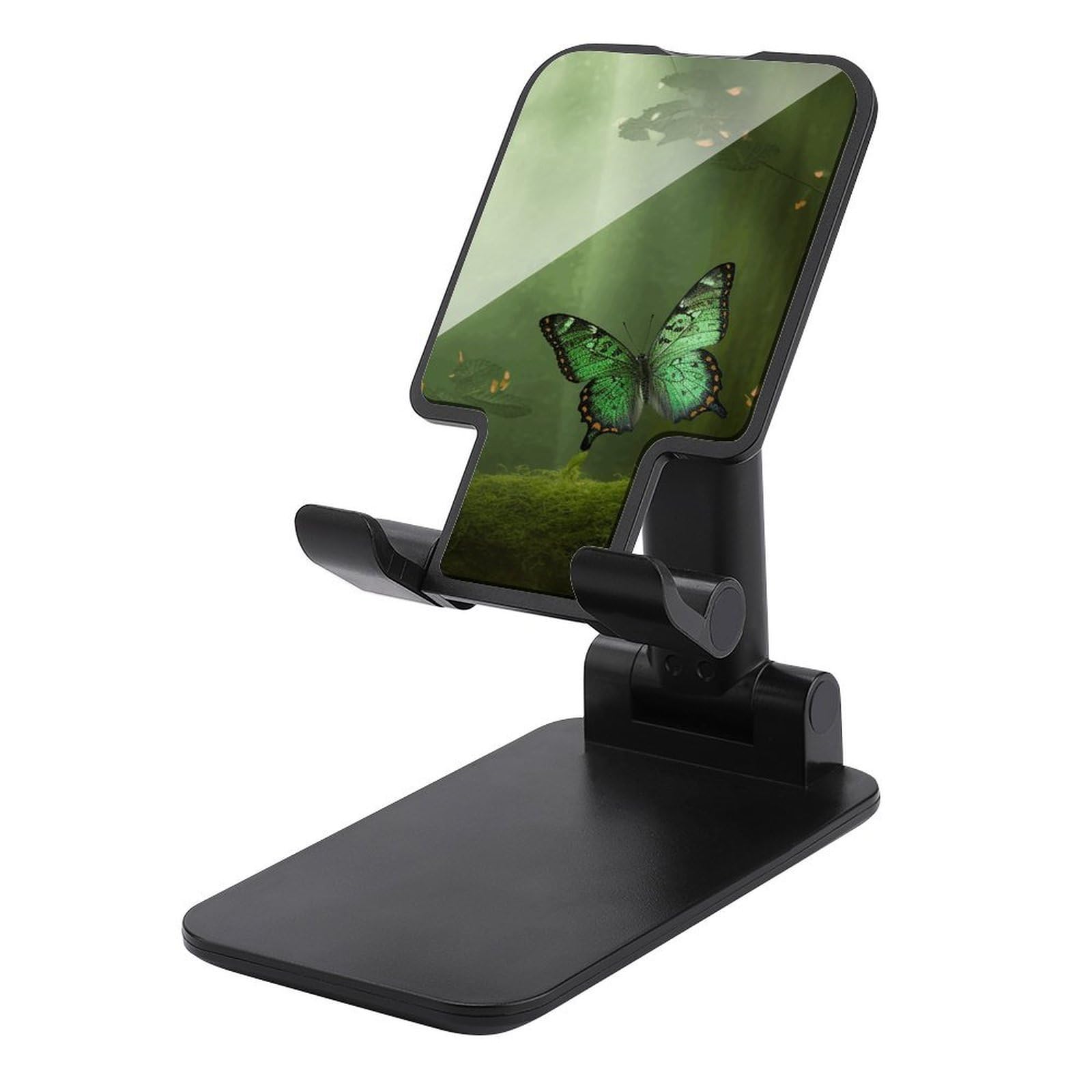Support de téléphone réglable papillon vert pour éviter les douleurs de cou - 7
