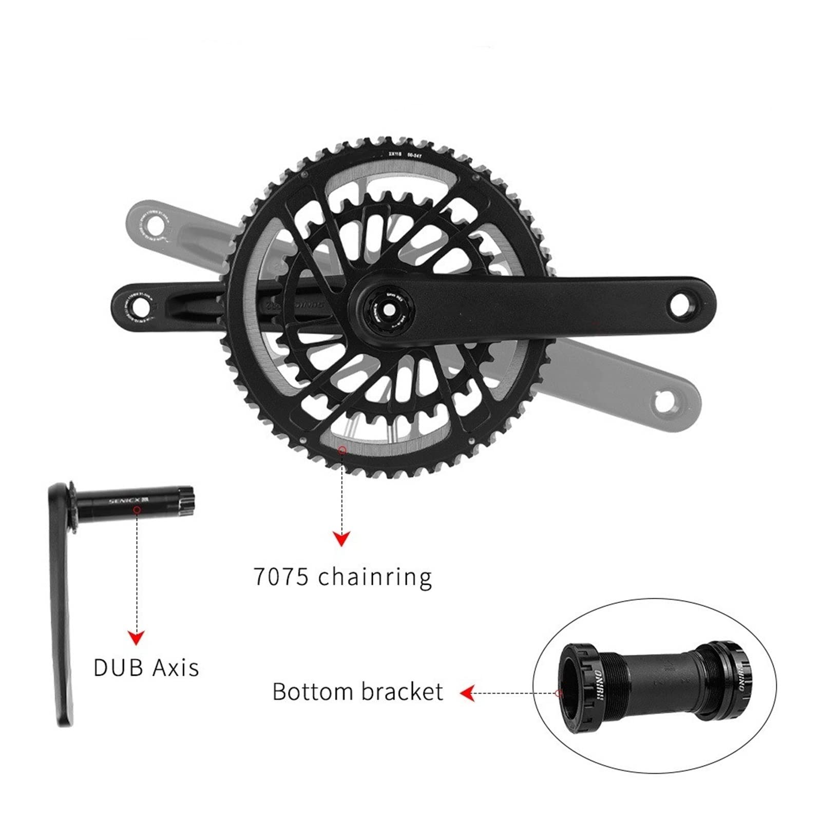 Amazon.co.jp: 自転車クランクセット SENICX PR2 ロード クランク