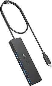 Anker Hub USB C, Hub USB 3.0 de 4 portas com transferência de dados de 5 Gbps, cabo estendido de 60 cm [carregamento não suportado], divisor USB C para MacBook tipo C, Mac Pro, iMac