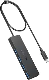 Anker Hub USB C, Hub USB 3.0 de 4 portas com transferência de dados de 5 Gbps, cabo estendido de 60 cm [carregamento não suportado], divisor USB C para MacBook tipo C, Mac Pro, iMac