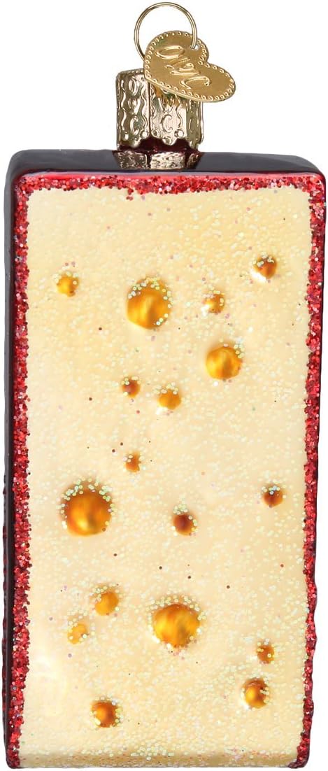 Old World Christmas Cheese Wedge Glass Blown Ornament for Christmas Tree, Handcrafted Holiday Decoration, Food Collection - Image 3