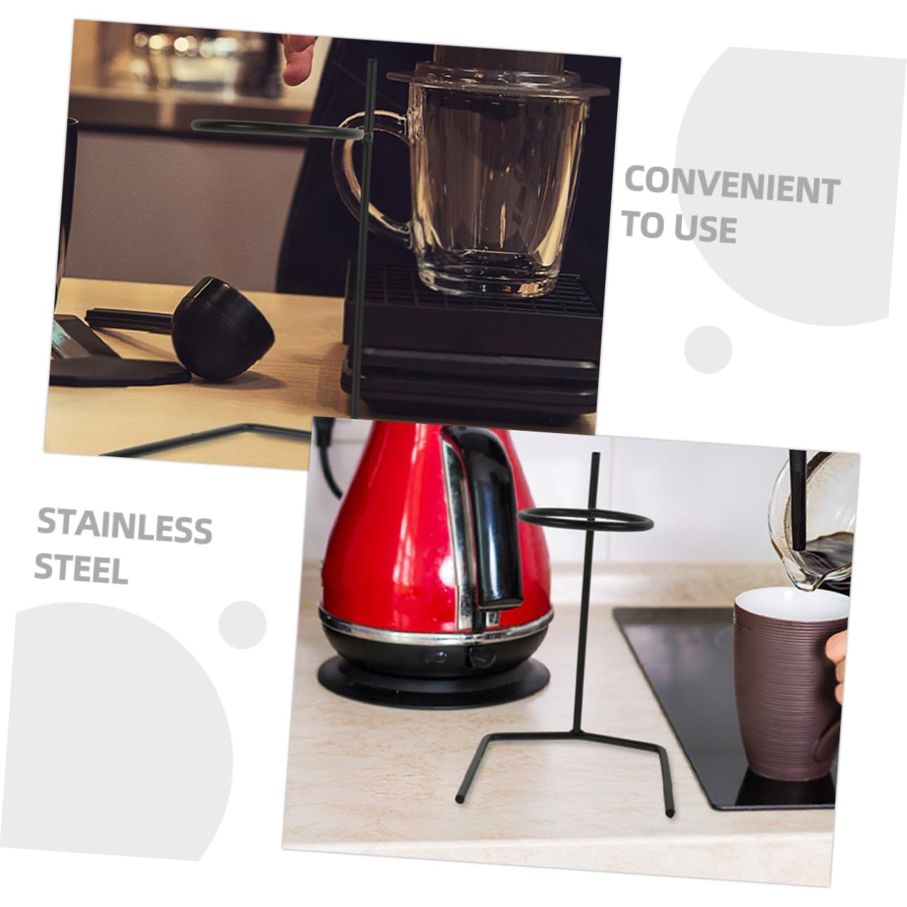 BUTIFULSIC 2pcs Coffee Dripper Holder Stand Pour-over Filter Cup Rack Lightweight and Convenient Dripper Stand for Home Office Use