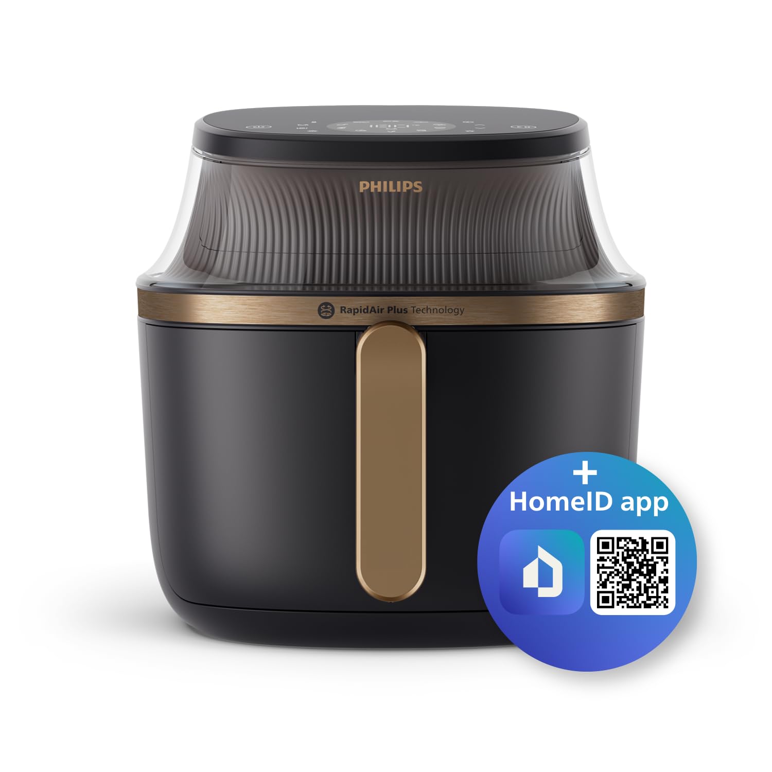Philips Airfryer XL - 6.2L, 1700W, See-through Cooking Window, 16 Cooking Functions, Touchscreen, RapidAir Plus Technology, Black - NA332/09