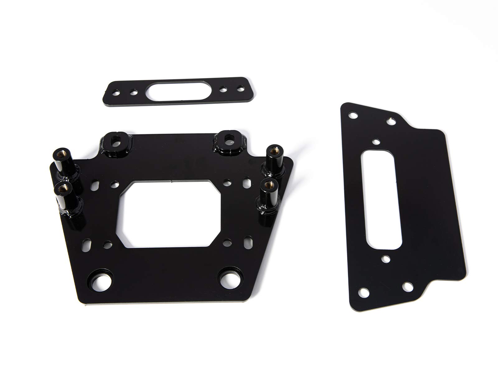 SuperATV 4500 lb Black Ops UTV Winch with Heavy Duty Winch Mounting Plate for 2020+ Kawasaki Teryx KRX 1000 | Complete Winch & Winch Mounting Kit Ready for Install | 50' Synthetic UTV Winch Rope