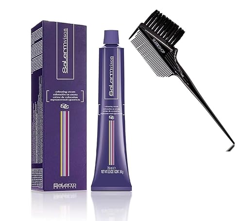 Salerm Cosmetics VISION Salermvision - Tinte permanente para el cabello con cepillo 3 en 1 para Sleekshop, cobertura de grises en 30 minutos (9,12 -