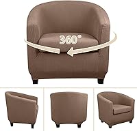 Vista 2 de Lellen Funda para silla de club con funda de cojín de asiento, funda redonda para sillón con acento de bañera, fundas elásticas para sofá sala