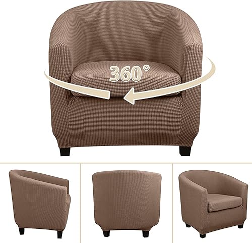 Miniatura 2 de Lellen Funda para silla de club con funda de cojín de asiento, funda redonda para sillón con acento de bañera, fundas elásticas para sofá sala de