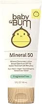 Sun Bum Baby Bum SPF 50 Sunscreen Lotion with Mineral UVA/UVB Face and Body Protection for Sensitive Skin - Fragrance Free - Travel Size - 3 FL OZ