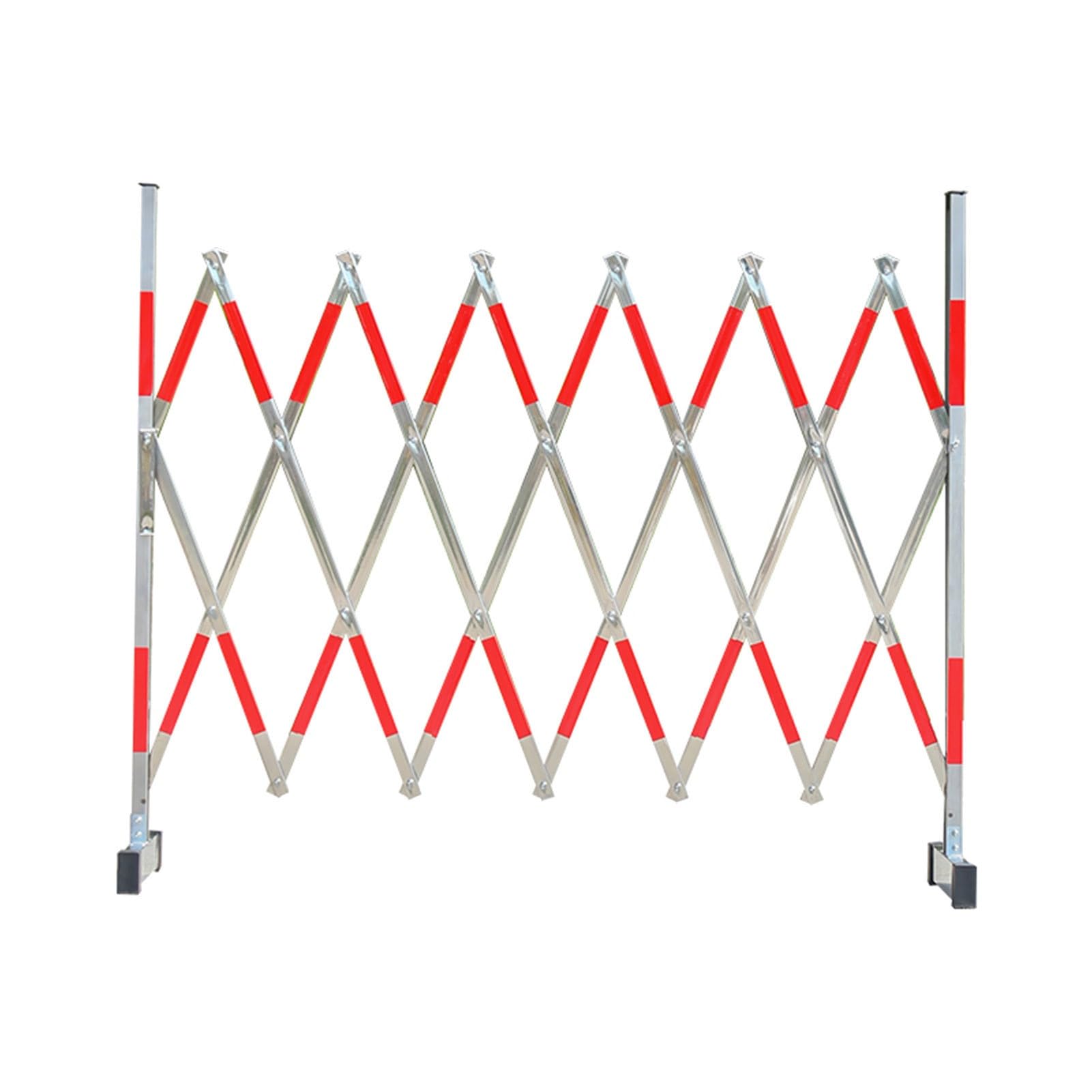 Barrera industrial expandible, puerta retráctil con ruedas, valla de acero inoxidable ajustable para control de acceso al garaje y seguridad vial