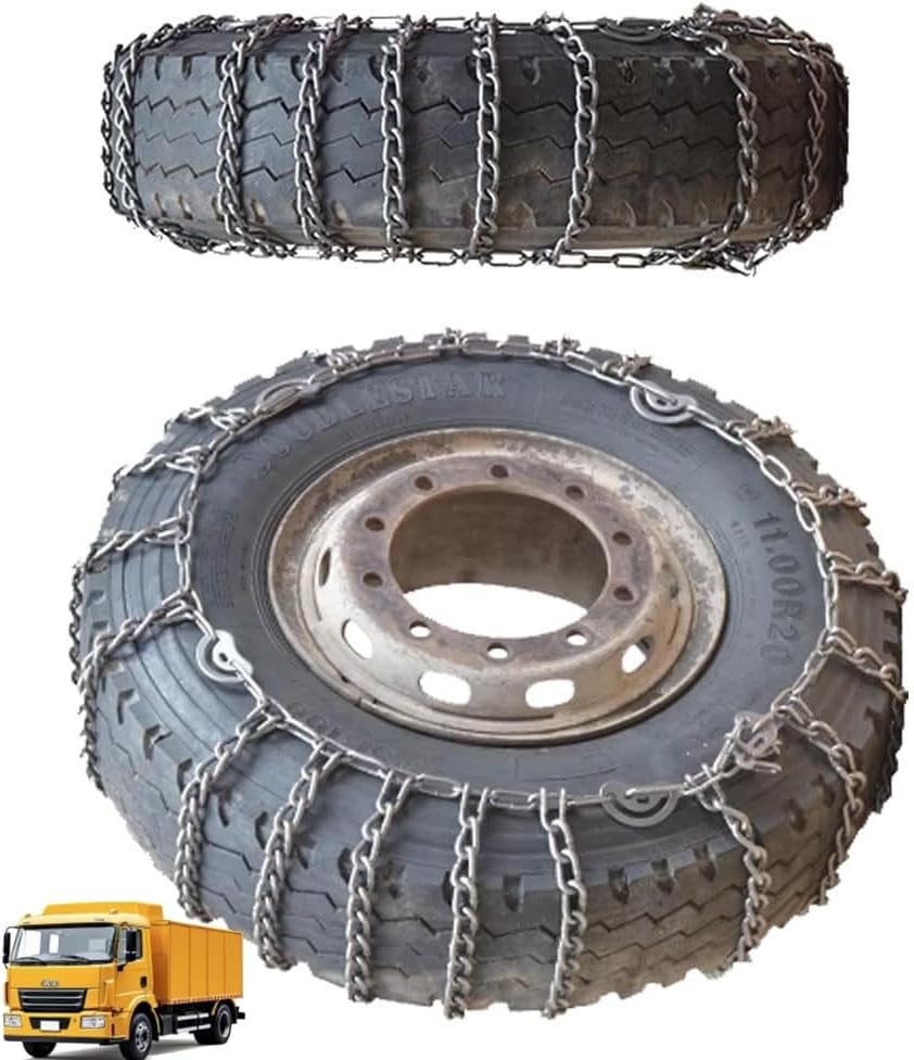 9mm Set of 2 Snow Tire Chains for Car SUV Pickup Trucks Van Trucks ATV Semi Trucks Light Truck in Snow, Ice, Sand and Mud 10R22.5 9mm 235/75R17.5