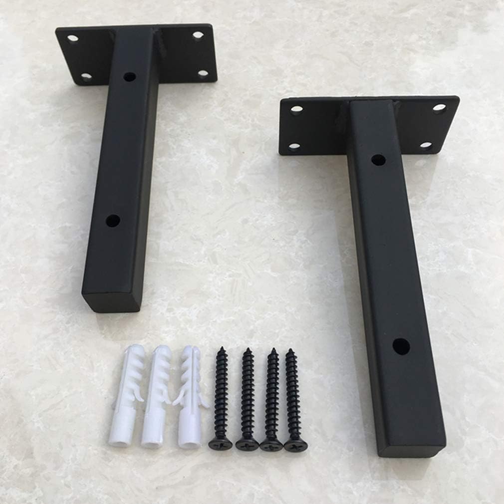 Shelf Brackets, Heavy Duty Shelf Brackets ,Load-Bearing Floating Pipe Shelf Bracket,Wall Mounted Hidden Wrought Iron Shelf Supports,Hanging DIY Support Brackets,Bulkhead Shelving Brackets,Includes Scr