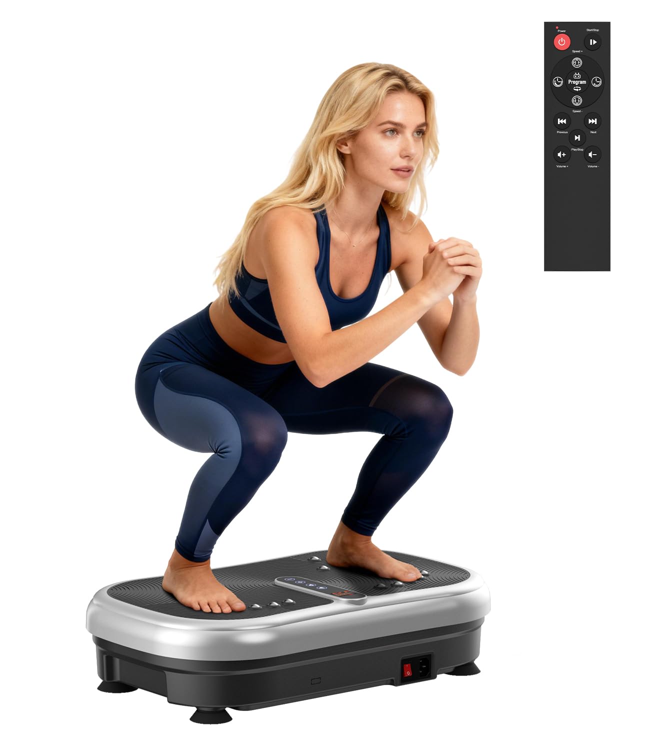 Vibrationsplatte 200W Vibration Plate Fitness mit Fernbedienung, 120 Stufen, Ultraschall & Gummifüße – für Home Workout, Muskelstraffung & Regeneration, Ideal für Frauen & Senioren