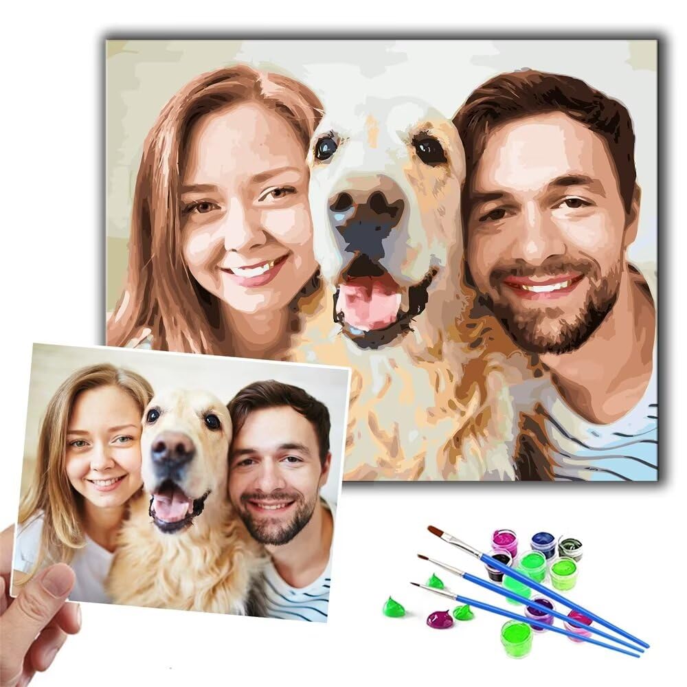 CleverFine Malen Nach Zahlen Eigenes Bild Personalisiert Erwachsene Foto Painting Bilder（60cm*90cm Rahmenlos）