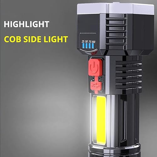 Miniatura 4 de Flashlights High Lumens, Rechargeable LED Flashlight, Super Bright Flashlights 100000 Lumens with 9 LED Light, 4 Modes Handheld Flashlights for