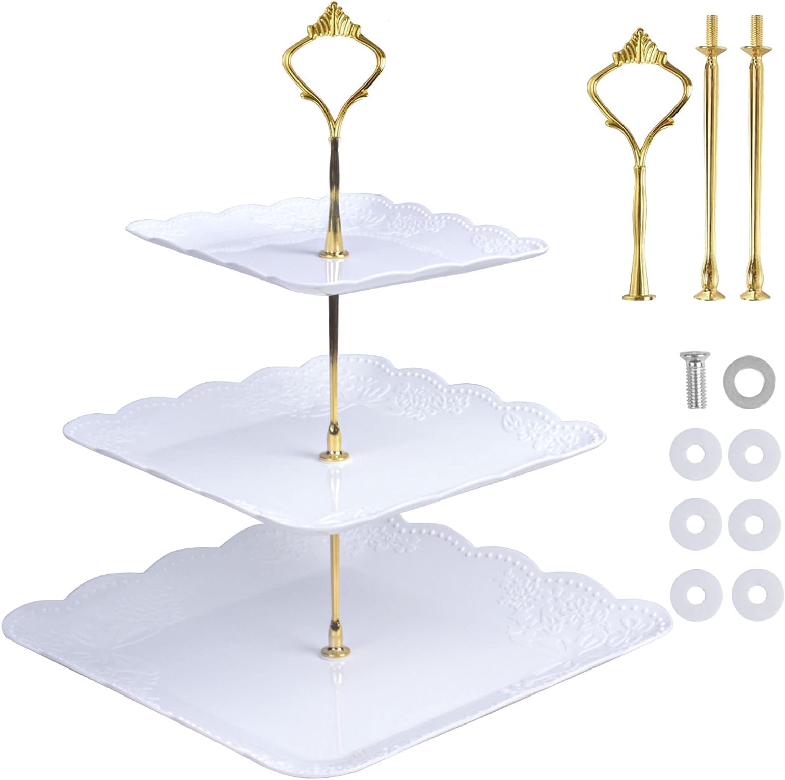 3Tier Cake Stand Afternoon Tea Wedding Party Plates Tableware
