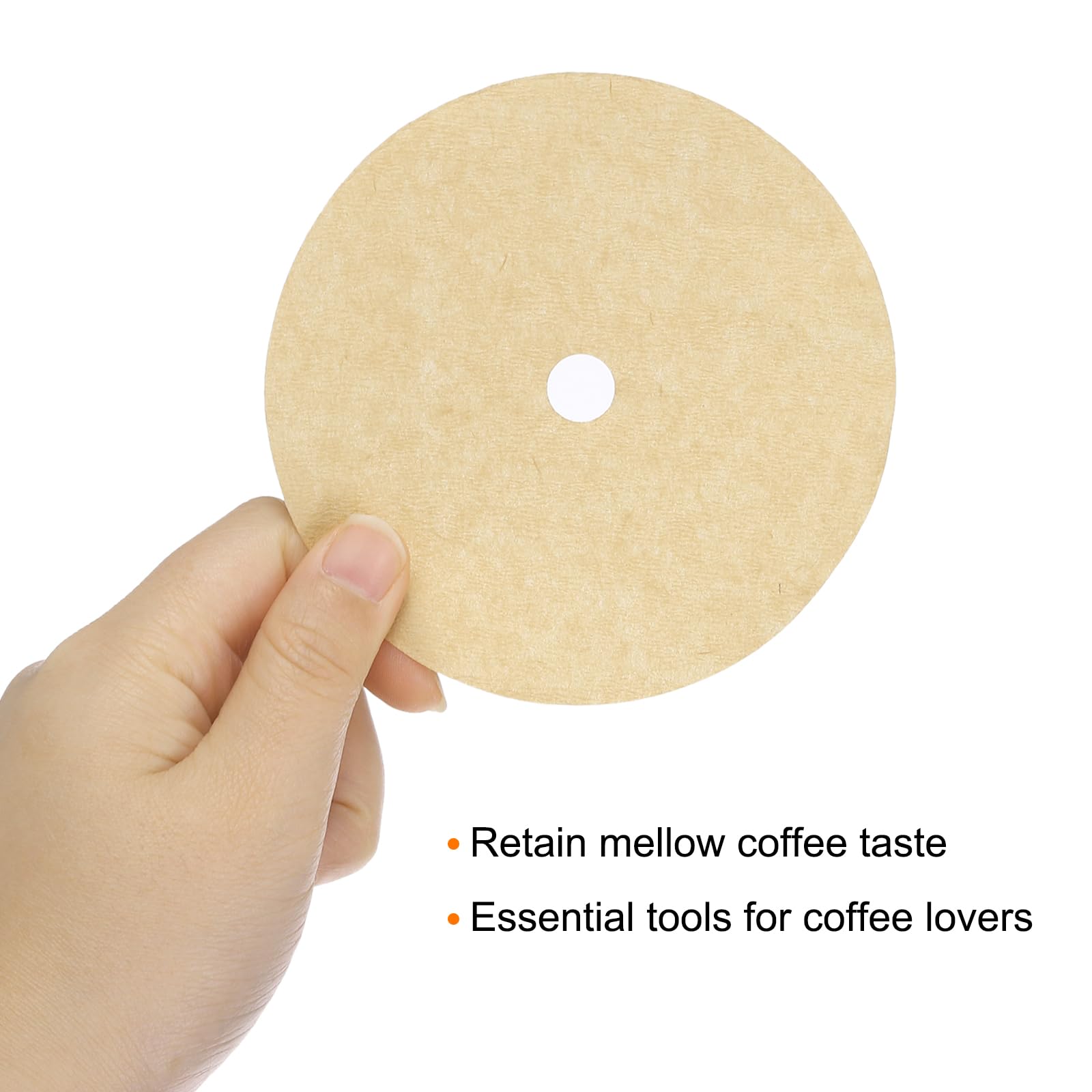 sourcing map Filtri di carta da caffè usa e getta rotondi in carta con foro da 6,4 cm per macchina per espresso, caffetteria, ufficio, casa, confezione da 200, bianco