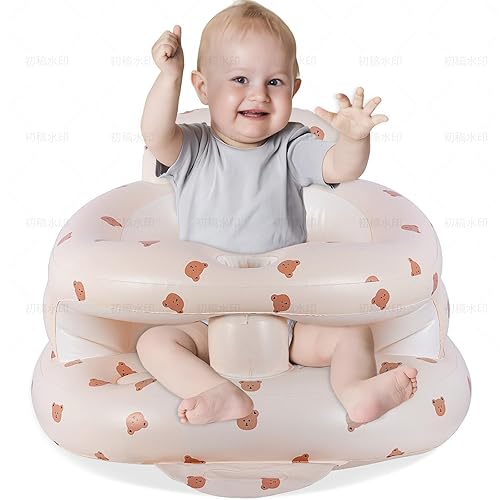 Asiento inflable para bebé con barandillas de 3 a 36 meses, bomba de aire integrada, silla de verano para sentarse, asiento de piso con soporte