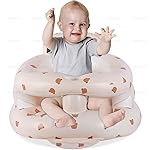 Baby Inflatable Seat with Guardrails for 3-36 Months, Built-in Air Pump, Summer Toddler Chair for Sitting Up, Floor Seater with Back Support