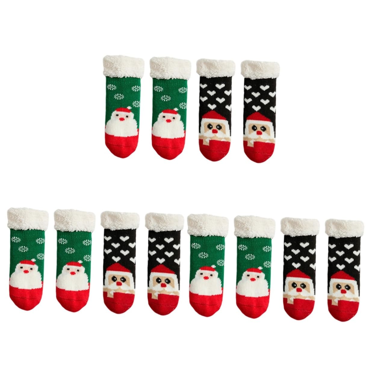 ABOOFAN 6 Paia Calzini Da Natalizi Calzini Di Cotone Per Bambini Di Babbo Natale Pupazzo Di Neve Bambino Tenere Caldo Sherpa Uomini e Donne Per Dormire