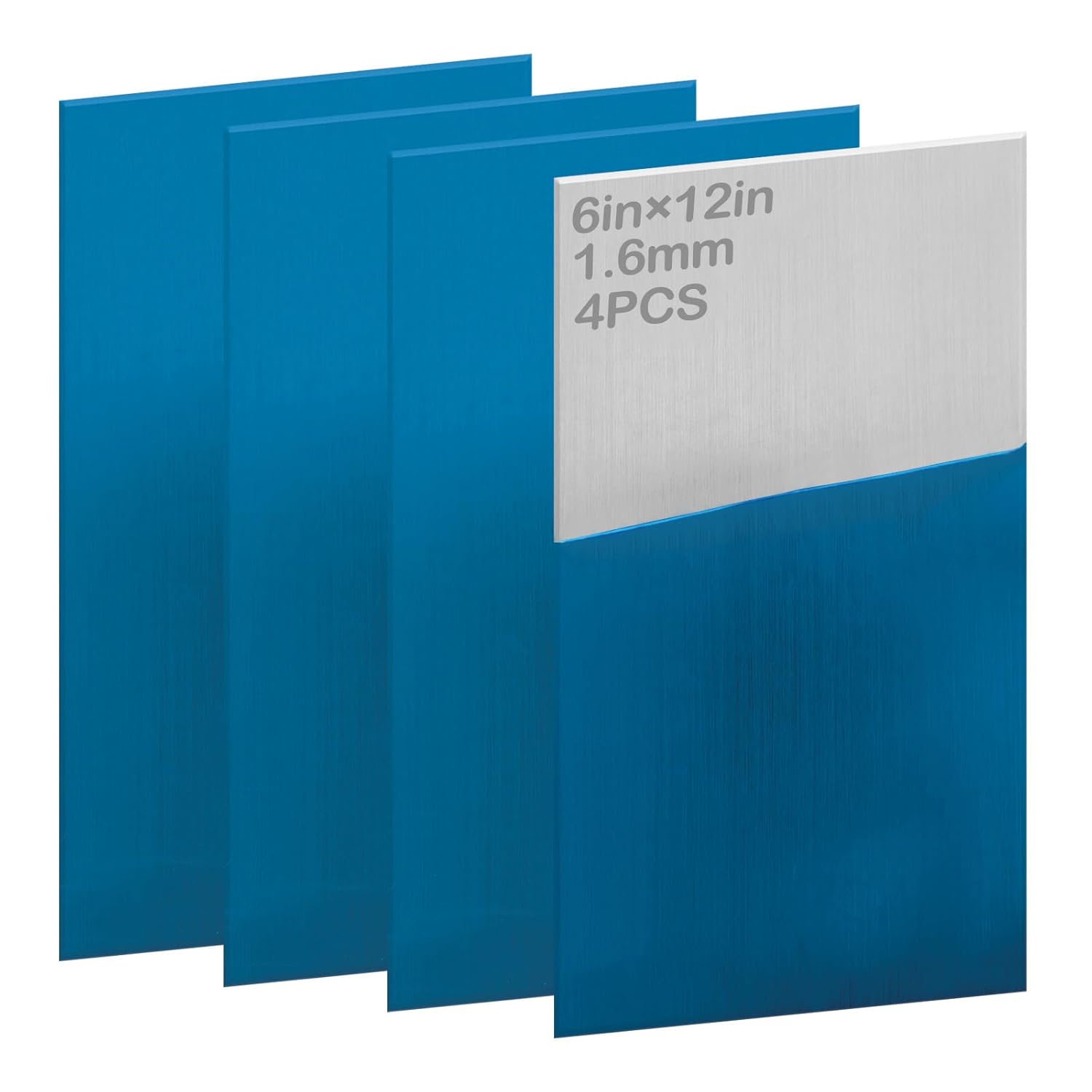 304 Stainless Steel Sheets Tile Cutting Blades – Precision Thin Metal Sheets for DIY, Crafts & Tiling Projects 1/16"(1.6mm) (4, 6" x 12")