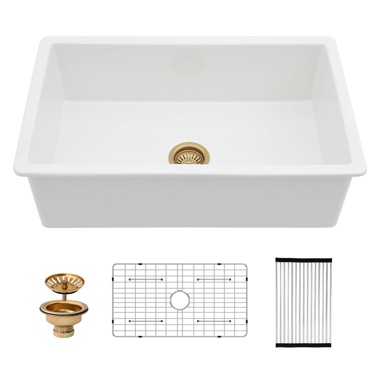Photo 1 of Kichae 32" Fireclay Undermount/Drop-in Single Bowl Kitchen Sink - White