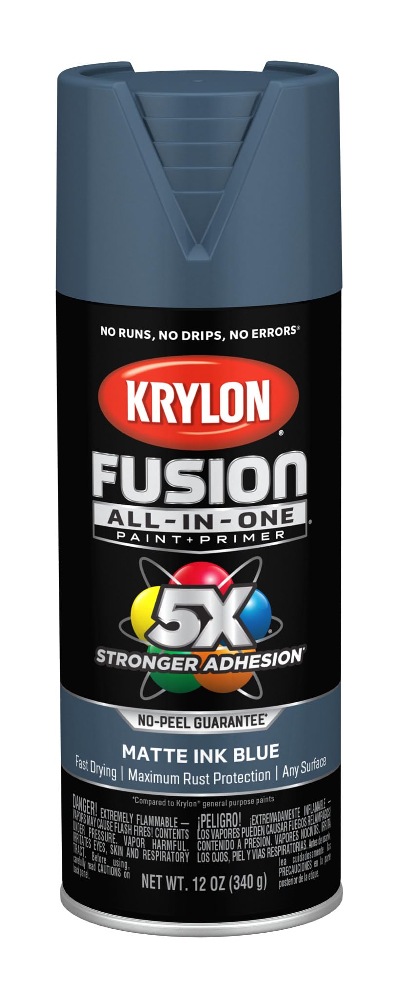 Krylon Fusion All-In-One Adhesive Spray Paint for Indoor/Outdoor Use, 12 oz, Ink Blue