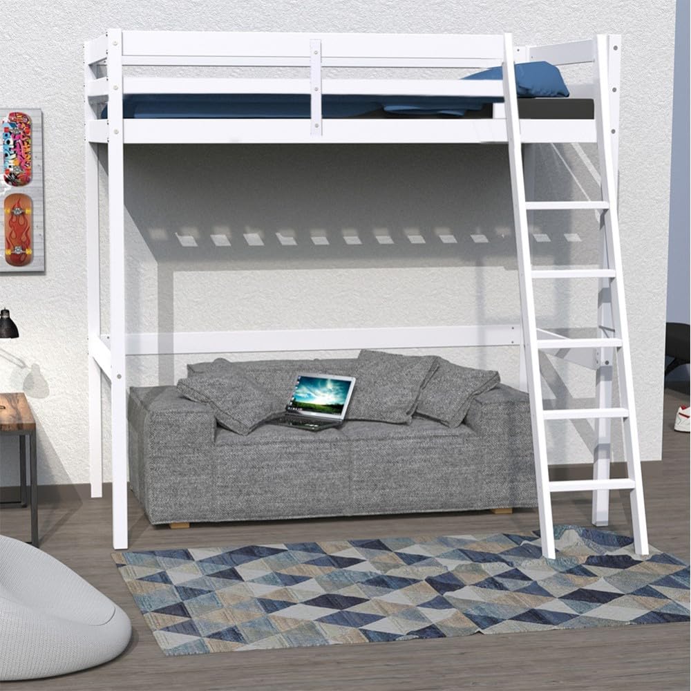 WEBER INDUSTRIES Lit Mezzanine Studio 140x190 + 1 sommier/​Blanc