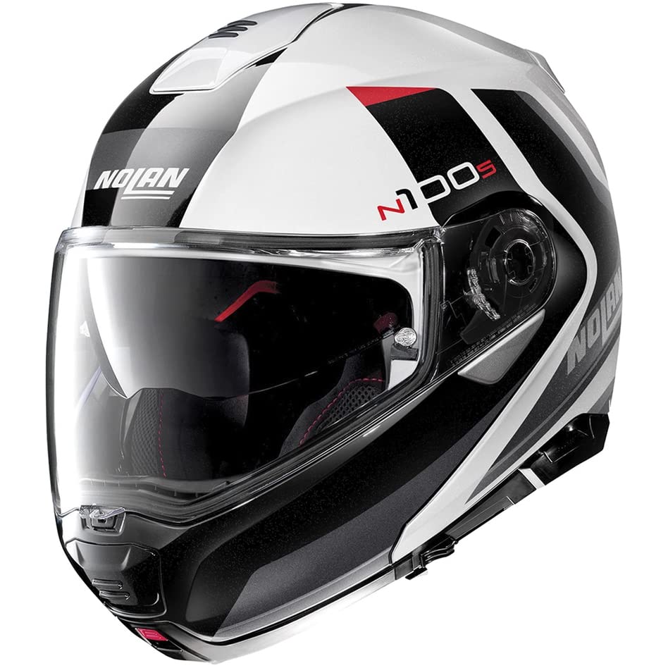 Nolan N100 Modular Motorcycle Helmet Hilltop Metal White Black