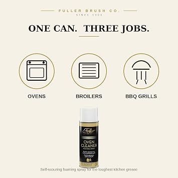 Fuller Brush Heavy Duty Oven Cleaner Spray - Fume Free, Self-Scouring Foam Cuts Baked-On Grease in 10 Min - No Harsh Smell, Minimal Scrubbing - Ovens, Broilers, Grills & Stainless Steel, 14 oz USA