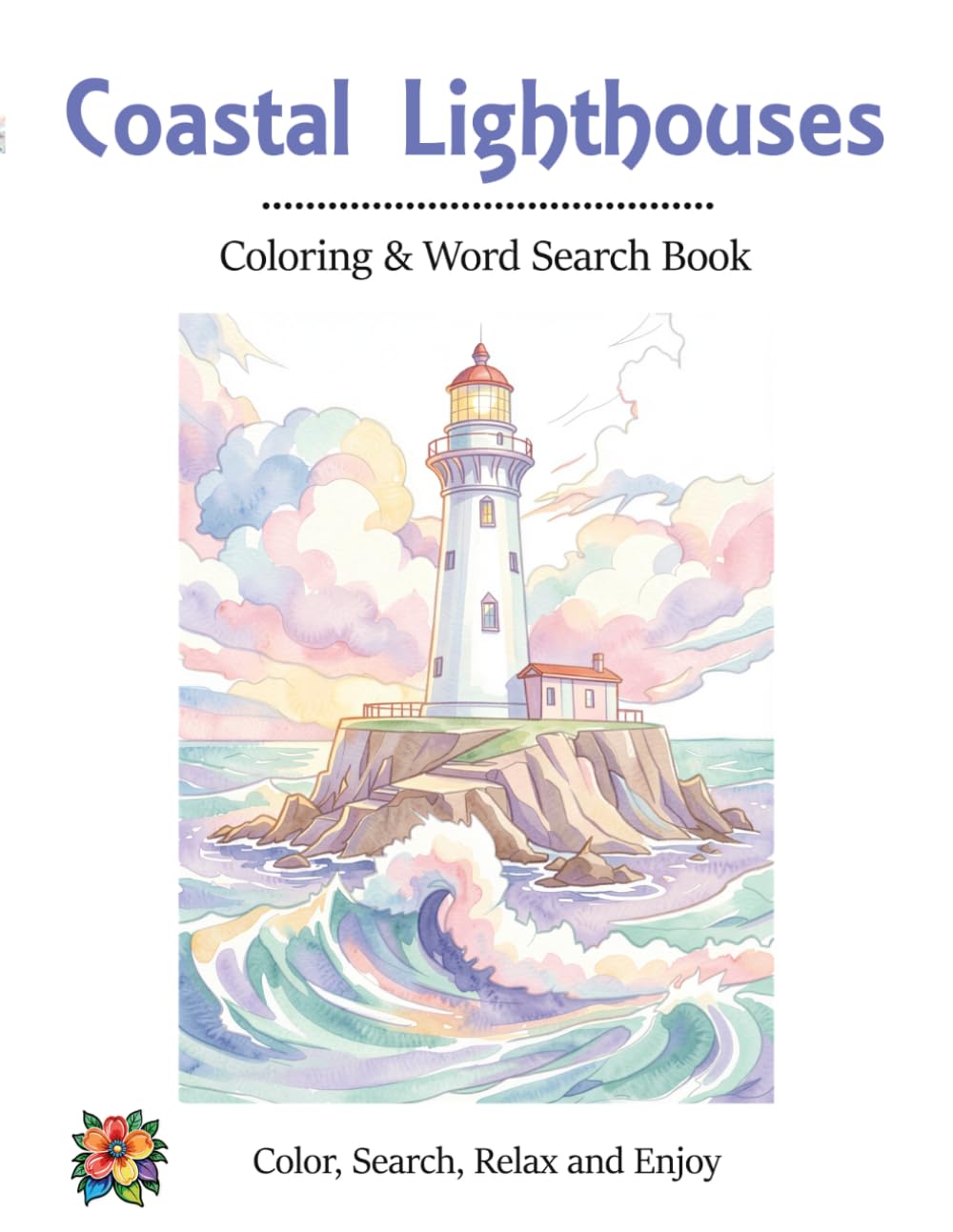 Coastal Lighthouses Coloring & Word Search Book