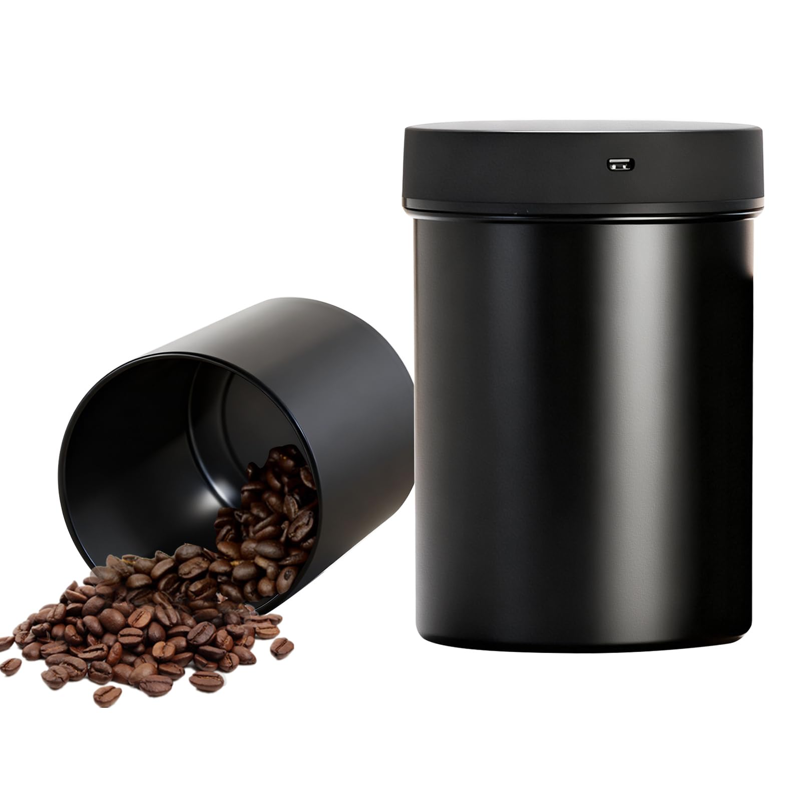 Smart Jar 1800ml 500ml Auto-Vakuum-Kaffeedose Ein-Klick Luftabsaugung Edelstahl für Kräuter, Pilze, Kaffee, Gewürze, Blumen, Luftdichte Aufbewahrung
