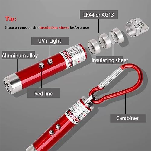 Miniatura 3 de 6 unids mini puntero láser rojo gato juguete interactivo entrenamiento herramientas blanco antorcha luz suministros para mascotas