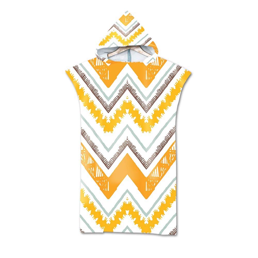 FANSU Boho Changing Robe Poncho, Large Microfiber Beach Towel Hooded Bathing Compact Blanket with Hood for Surfing Swimming Wetsuit Adult Woman & Man (75 * 110 cm,Yellow)
