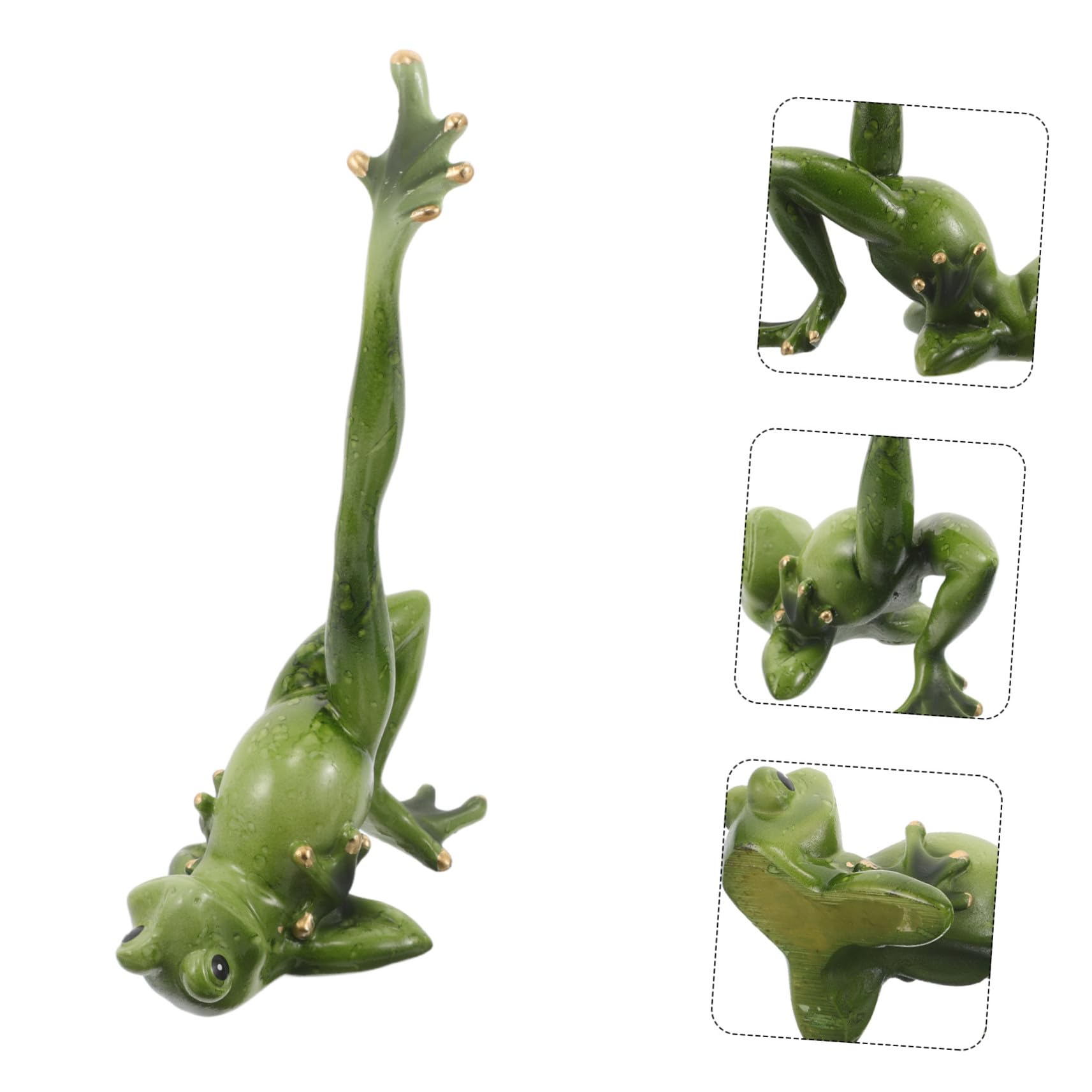 Gatuida 2 Piezas Estatuas de Rana de Resina para Yoga Figuritas Decorativas Creativas para Escritorio Oficina Jardín y Patio Esculturas Divertidas para Ambiente Zen y Meditación