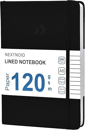 Miniatura 15 de Nextnoid Cuaderno rayado para hombres - Papel grueso de 120 g/m² - 160 páginas - Cuaderno de tapa dura A5 para el trabajo - Ideal para escribir,