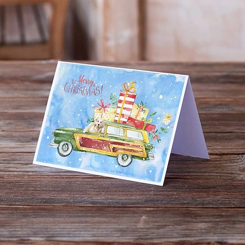 Miniatura 2 de Caroline's Treasures CK2407GCA7P Merry Christmas Golden Retriever Greeting Cards and Envelopes Pack of 8 Blank Cards with Envelopes Whimsical A7