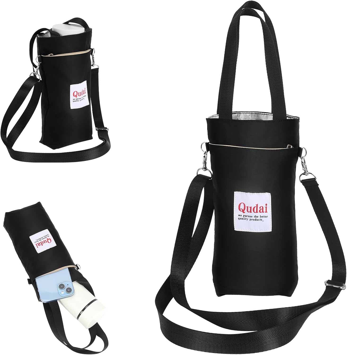 Water Bottle Carrier with Shoulder Strap, Water Bottle Holder with
