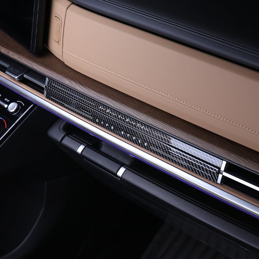 Cnaurda Car Dashboard Cover Panel Decal Trim,Carbon Fiber Instrument Panel Moulding Trim,Center Console Dash Frame Cover Compatible with Hyundai Santa FE 2024-2025 MX5 Interior Accessories,Pack of 1