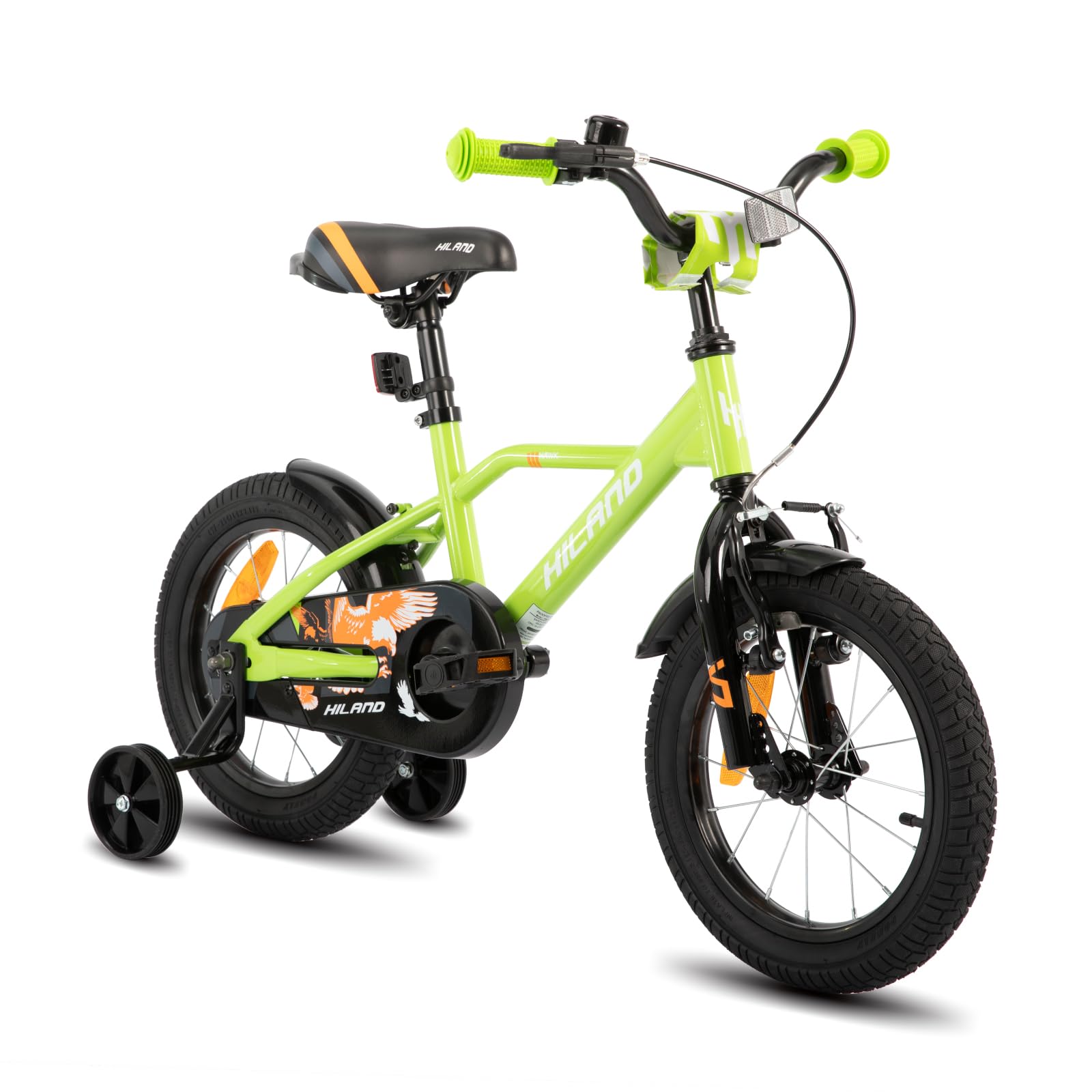HILAND Hawk Bicicleta Infantil 12/14/16/20 Pulgadas, 2-10 Años, para Niños y Niñas, con Ruedas de Apoyo o Pata de Cabra, Freno de Mano, Múltiples Colores