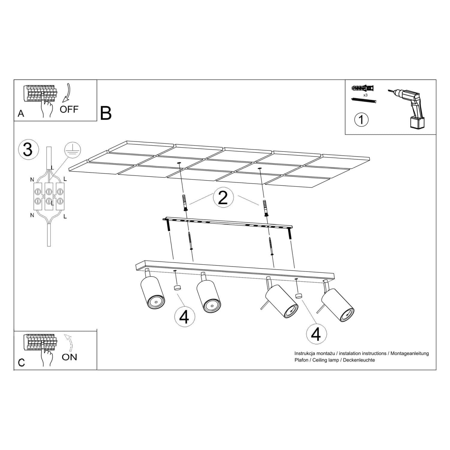 Licht-Erlebnisse Deckenspot Stahl Rosa flexibel GU10 4-flammig stilvoll gemütlich blendarm Schlafzimmer Flur L:80 cm Deckenlampe Wohnzimmer