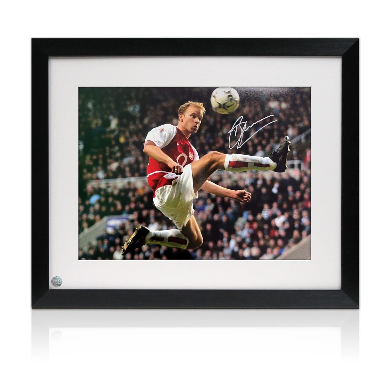 Exclusive Memorabilia Dennis Bergkamp Signed Arsenal Football Photo: The Statue. Framed