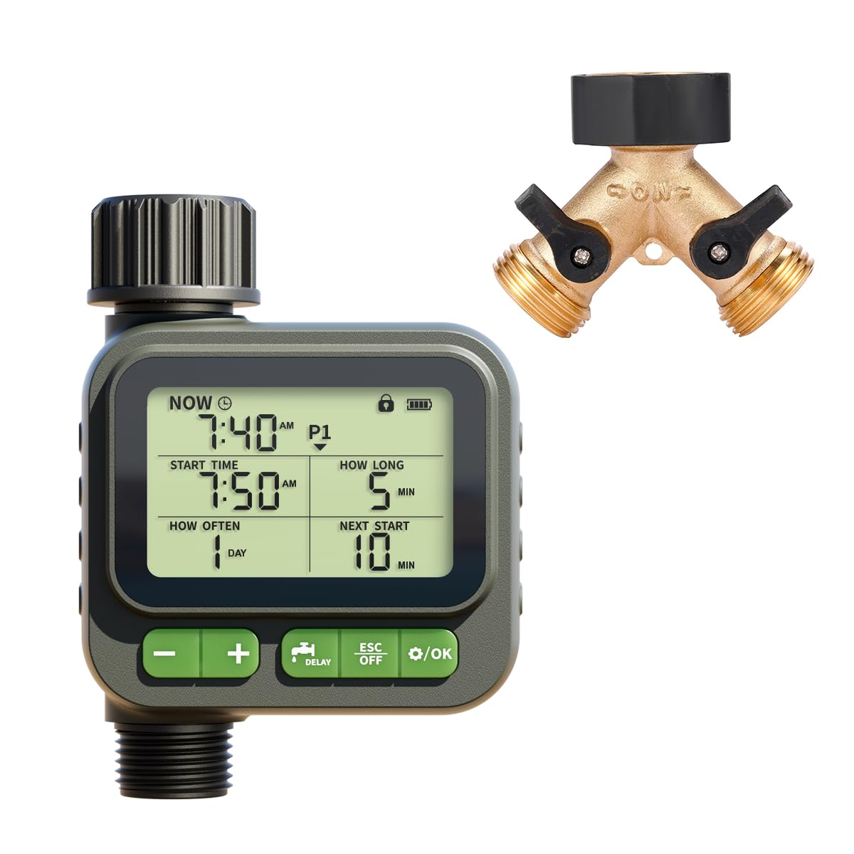 Minuteur d'arrosage programmable digital pour tuyau d'arrosage extérieur
