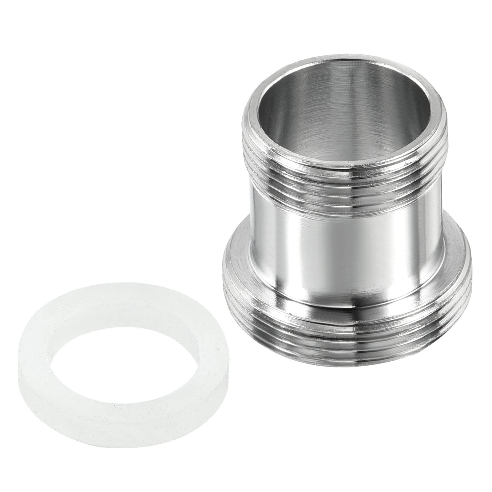 Unifizz M22*1.0 Male to M18*1.0 Male Thread Faucet Adapter, Chromed Aerator Connector Fitting for Garden Hose Water Filter Pipe, Silver