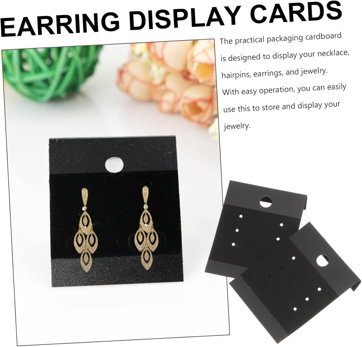 Lurrose 300pcs Earring Display Cards Pre-cut for Easy Jewelry Presentation Compact for Storage for Earrings and Studs Practical Packaging for Retail and Personal Use
