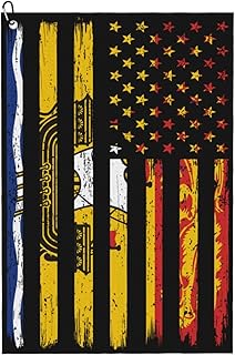 US and Flag of New Brunswick Golf Towel 24" X 16" Microfiber Waffle Pattern Golf Accessories for Golf Bag with Carabiner Clip