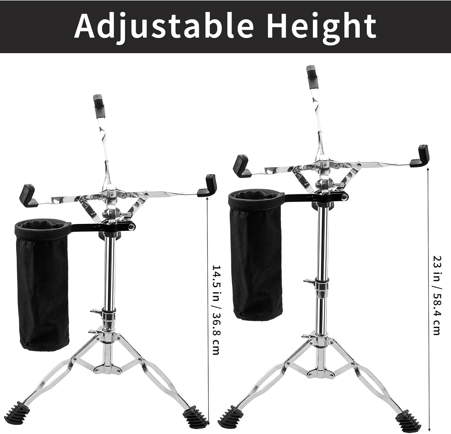 Snare Drum Stand, Practice Pad Stand with Drum Sticks Holder, Adjustable Height 14.5" to 23" Accessories for Beginners, Lightweight, Storage